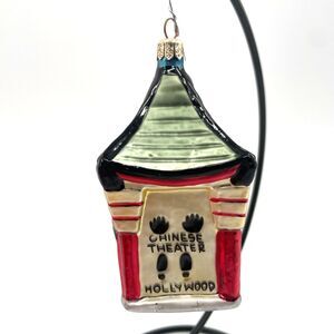 Landmark Creations Manns Chinese Theatre Glass Ornament Hollywood Hand Painted